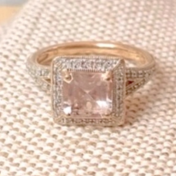 Morganite & Diamond 14K Rose Gold Ring - Picture 3 of 13